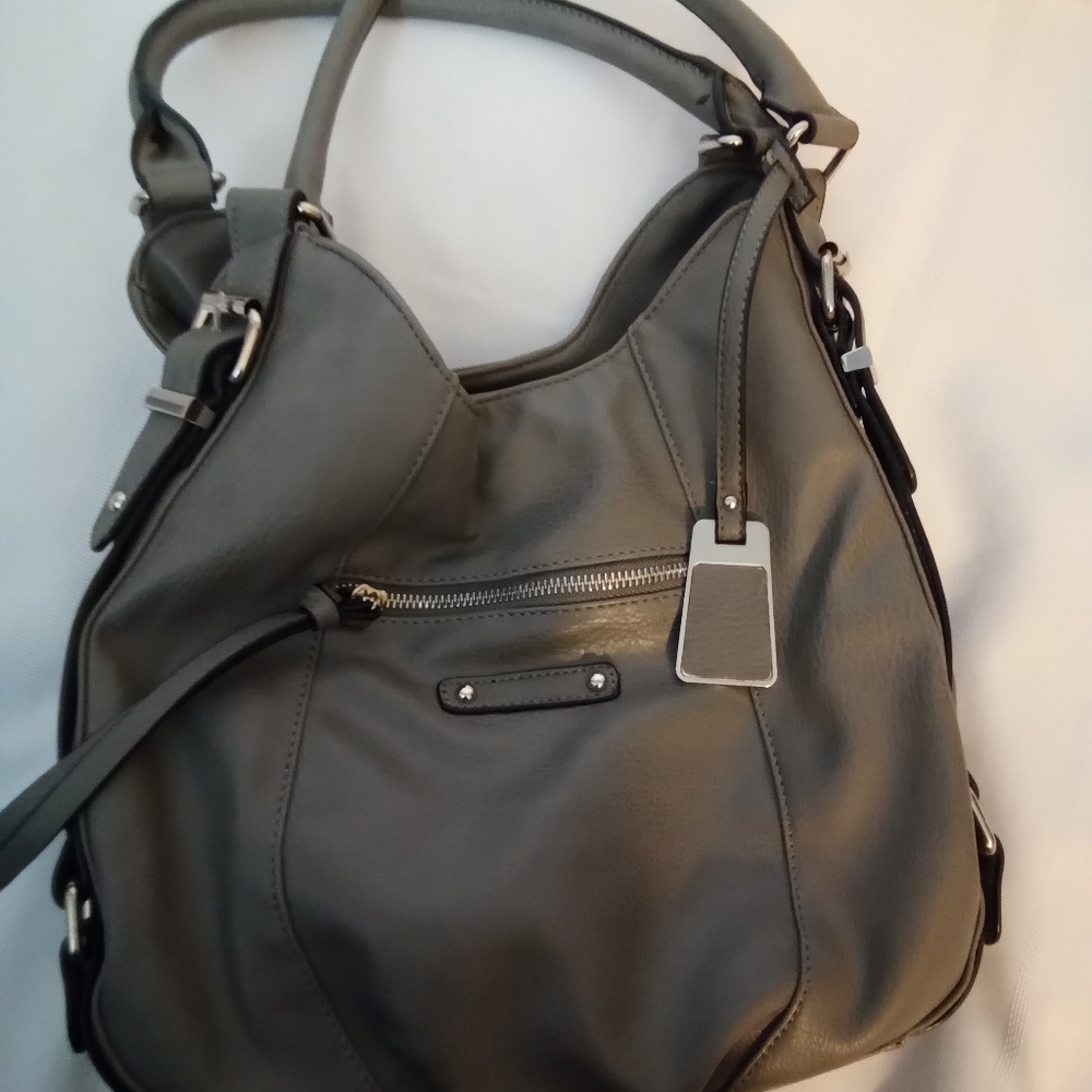 Grey hobo bag